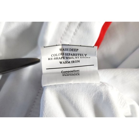 Vassari Los Angeles XL White Red Zipper Collar Button Design Designer Men Short - Picture 7 of 11